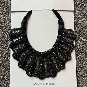 Banana Republic Black and Silver Embellished Necklace